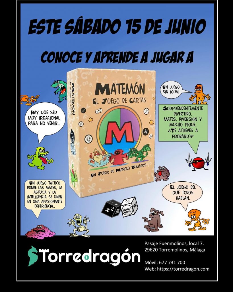 ¡No os perdáis la Presentación de Matemón en Torre Dragón el próximo 15 de junio de 2024!