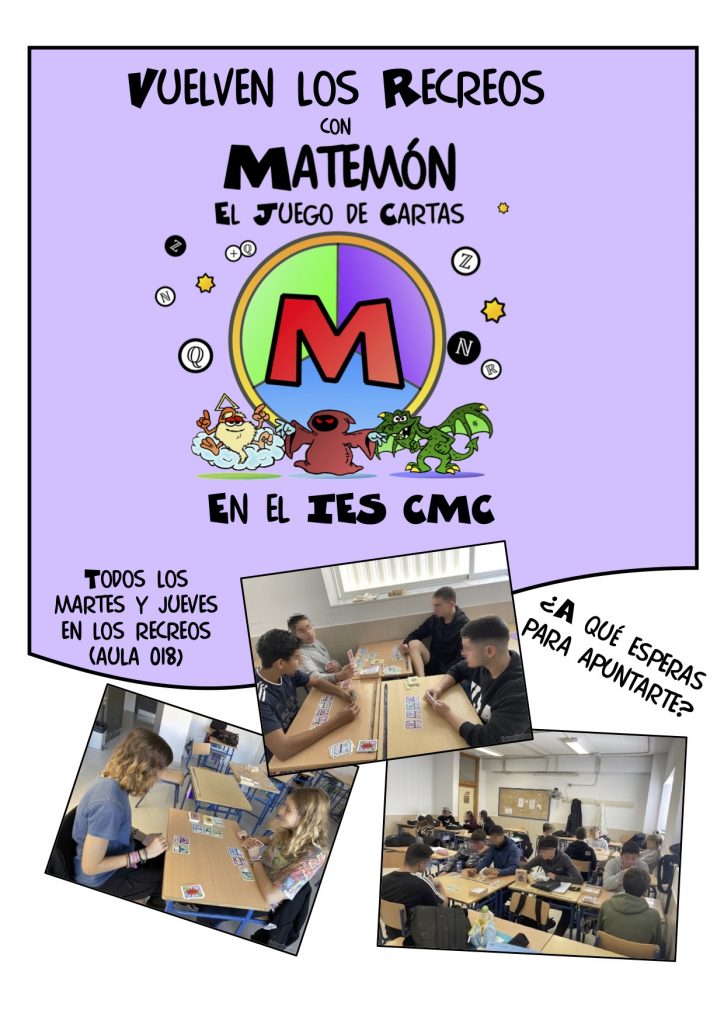 ¡Vuelven los Recreos Matemón al IES Concha Méndez Cuesta!